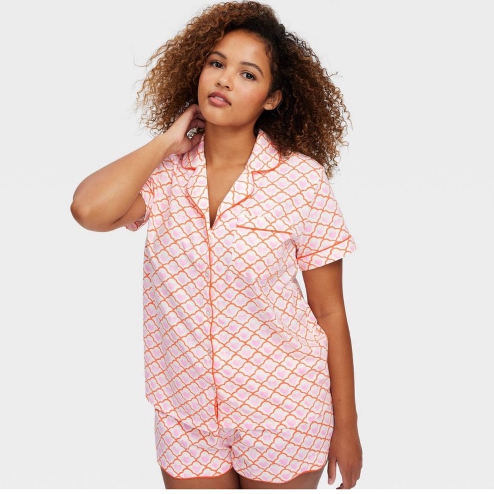 NWT Roller Rabbit X Target Geo Hearts Pajama Set XS or XXL - Picture 2 of 6